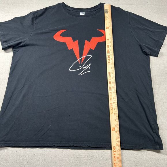 Rafael Nadal Shirt Mens 4xl Tennis Solid Black Baggy Oversized Thrashed T-Shirt - Picture 10 of 11